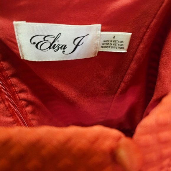 Eliza J Red High Neck Short Sleeve Cutout Fit & Flare Mini Dress - Picture 3 of 3